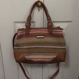 Knitted colorful spring purse